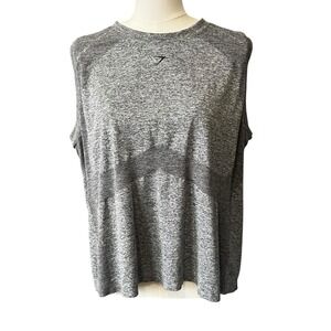 Gymshark Womens Flex Tank Top Athletic Wear Charcoal Marl Size XXL
